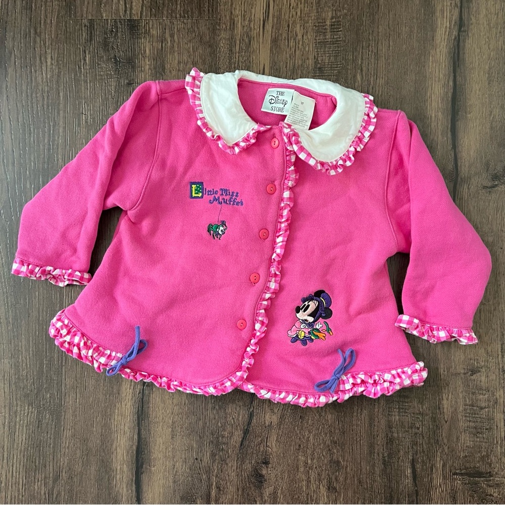 Vintage Disney Store Minnie Mouse Little Miss Muffet Ruffle Jacket Embroidered
